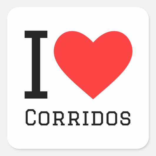 Ik hou van corridos vierkante sticker (Voorkant)