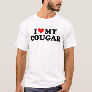 Ik hou van Cougars Funny Cougar Valentijnsdag 3WH1 T-shirt