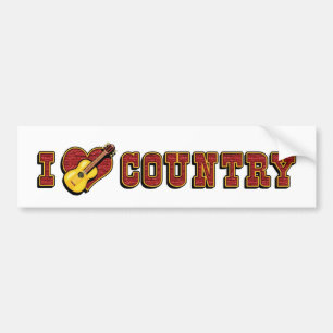 Ik hou van country-muziek bumpersticker