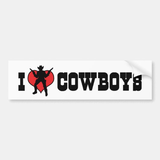 Ik hou van Cowboys Bumpersticker (Voorkant)