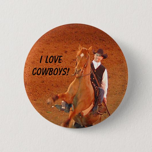 IK HOU VAN COWBOYS! -knoop Ronde Button 5,7 Cm (Voorkant)