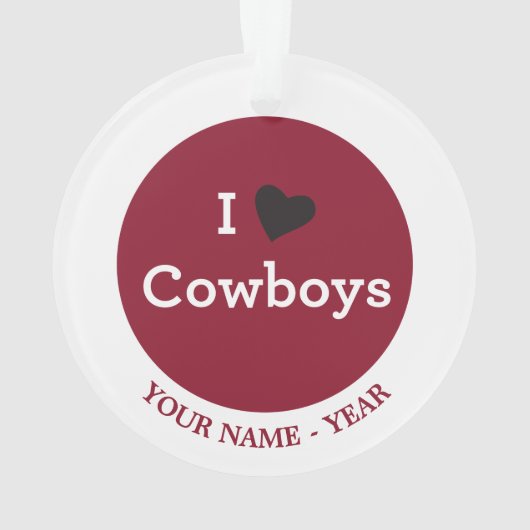 Ik hou van Cowboys Ornament (achterkant)
