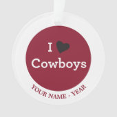 Ik hou van Cowboys Ornament (voorkant)