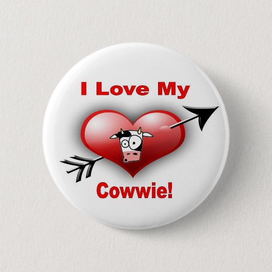 ik hou van cowwie ronde button 5,7 cm (Voorkant)