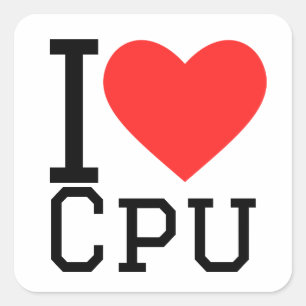 Ik hou van cpu vierkante sticker