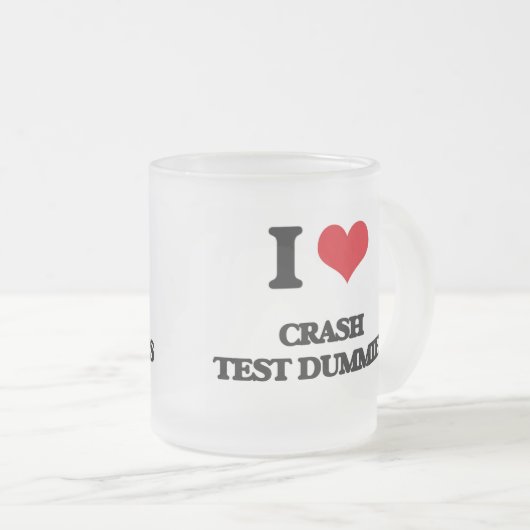 Ik hou van Crash Test Dummies Matglas Koffiemok (Voorkant rechts)