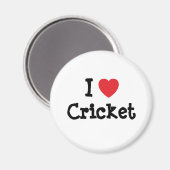 Ik hou van Cricket hart op maat gepersonaliseerd Magneet (Voorkant / Achterkant)
