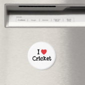 Ik hou van Cricket hart op maat gepersonaliseerd Magneet (Insitu (Vaatwasser))