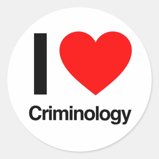 ik hou van criminologie ronde sticker (Voorkant)
