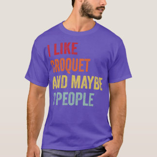 Ik hou van croquet misschien 3 mensen t-shirt