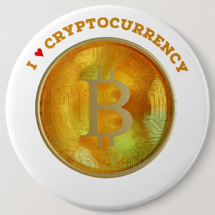 Ik hou van cryptocurrency ronde button 6,0 cm