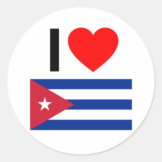 Ik hou van Cuba Ronde Sticker (Voorkant)
