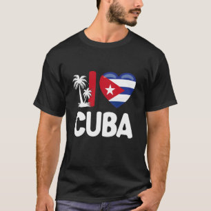 Ik hou van Cubaanse Vlag Hart T-shirt