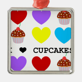 ik hou van cupcakes , briljant design cupcake metalen ornament