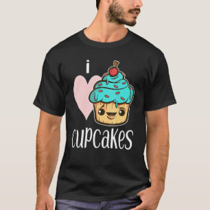 Ik hou van cupcakes cadeau voor bakkers Schattigee T-shirt