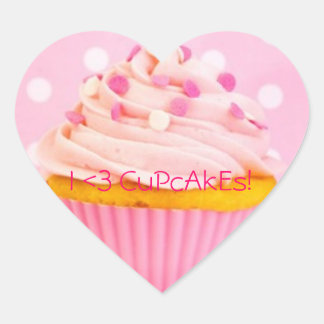 Ik hou van cupcakes hart sticker