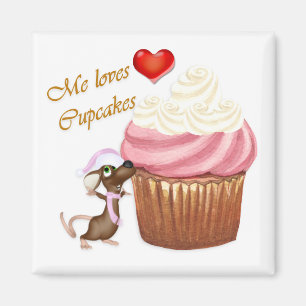 Ik hou van Cupcakes Refkoelkast Magnet Magneet