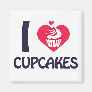 Ik hou van cupcakes T-shirt Magneet