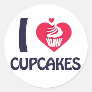 Ik hou van cupcakes T-shirt Ronde Sticker