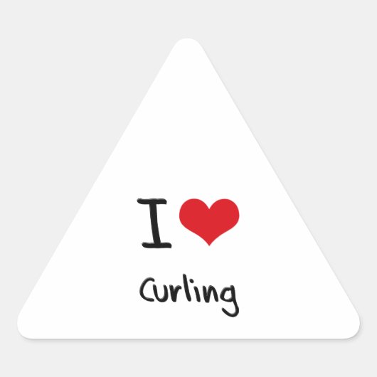Ik hou van Curling Driehoek Sticker (Voorkant)