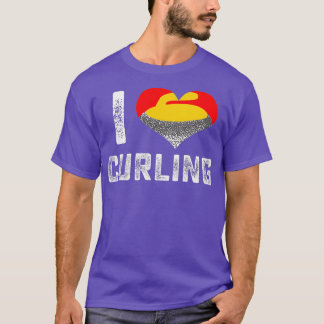 Ik hou van Curling Sport Toernooi League Game T-shirt