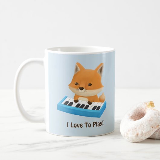 Ik hou van Cute Fox spelen op de Kinder Mok van Pi (Met donut)