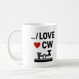 Ik hou van CW - Morse Code Ham Radio Passion Koffiemok