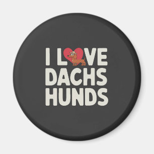 Ik hou van dachshonden leuke cartoon magneet