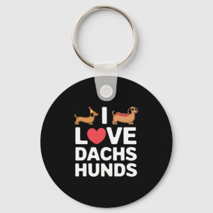 Ik hou van dachshonden Leuke illustratie met koel Sleutelhanger