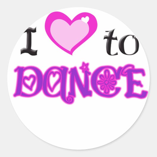 Ik hou van Dance Ronde Sticker (Voorkant)