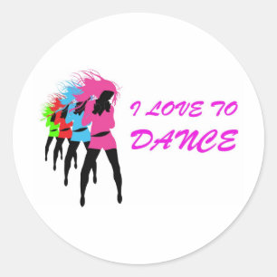 Ik hou van dans ronde sticker