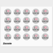 Ik hou van dansen ronde sticker (Vel)