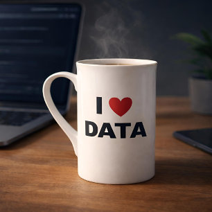 Ik hou van Data Bone China Mok Mok voor de Geek