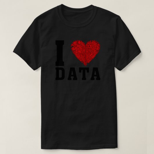 Ik hou van data t-shirt (Design voorkant)