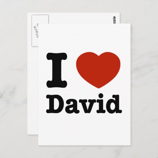 Ik hou van David Briefkaart (Voorkant / Achterkant)