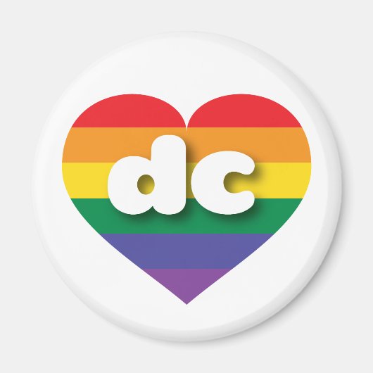 Ik hou van DC Gay Pride Rainbow Heart Magneet (Voorkant)