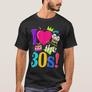 Ik hou van de 30 s kostuum Me 30 s stijl cassette T-shirt