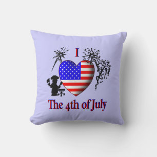 Ik hou van de 4 juli Amerikaanse Mojo Kussen
