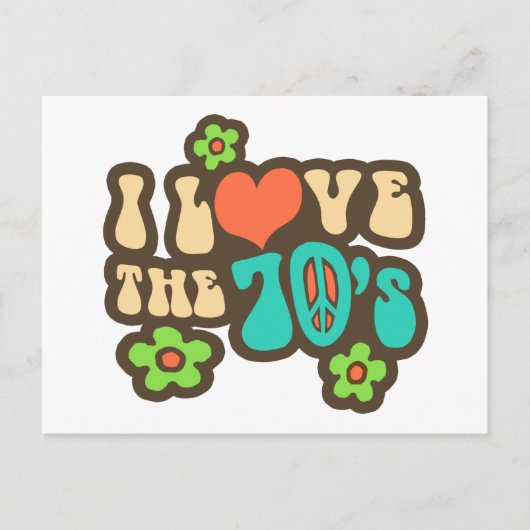 Ik hou van de 70's briefkaart (Voorkant)