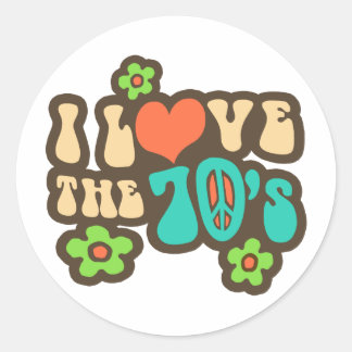 Ik hou van de 70's ronde sticker