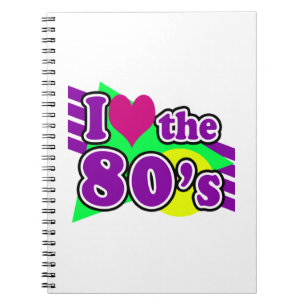 Ik hou van de 80 Geometric Neon Eighties Party Notitieboek