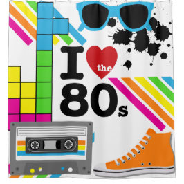 Ik hou van de 80s Cassettebandje High Top Sneaker Douchegordijn