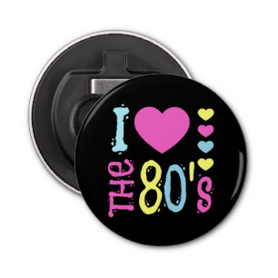 Ik hou van de 80s Disco Costume Button Flesopener