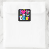 Ik hou van de 80s Gift Clothes Vierkante Sticker (Tas)