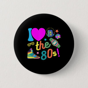 Ik hou van de 80s grappige repowedstrijd 80's kost ronde button 5,7 cm