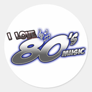 Ik hou van de 80s MUSIC 1980s muziekfan Ronde Sticker