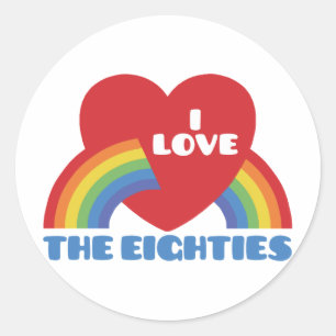Ik hou van de 80's ronde sticker