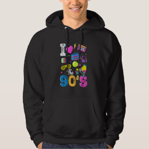 Ik hou van de 90s slogan 90s-thema feest Kleding v Hoodie
