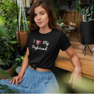 Ik hou van de aangepaste foto van mijn vriend op m t-shirt