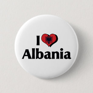 Ik hou van de Albanese vlag Ronde Button 5,7 Cm